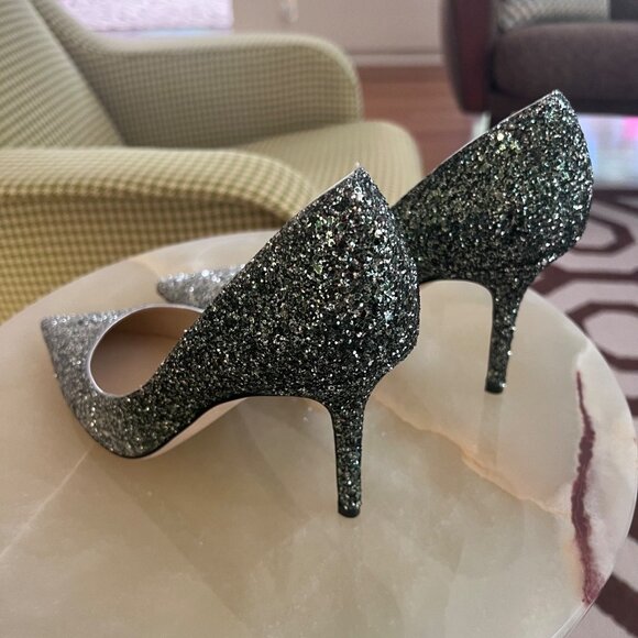 Jimmy Choo size 41 SILVER GREEN OMBRE Glitter Pumps - Picture 7 of 8